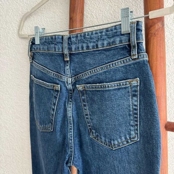 Free People We The Free Split Hem Bootcut Jeans Raw Hem Size 26 - Picture 7 of 13